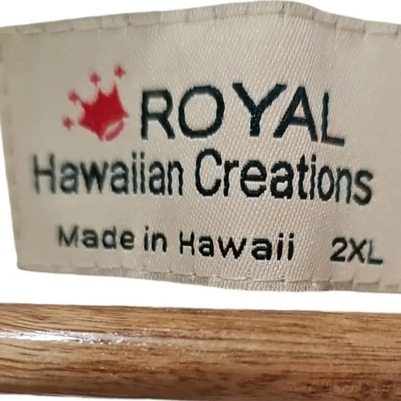 Royal Hawaiian Creations Men's Honu and Palms Aloha Shirt White Size 2XL - Picture 5 of 6